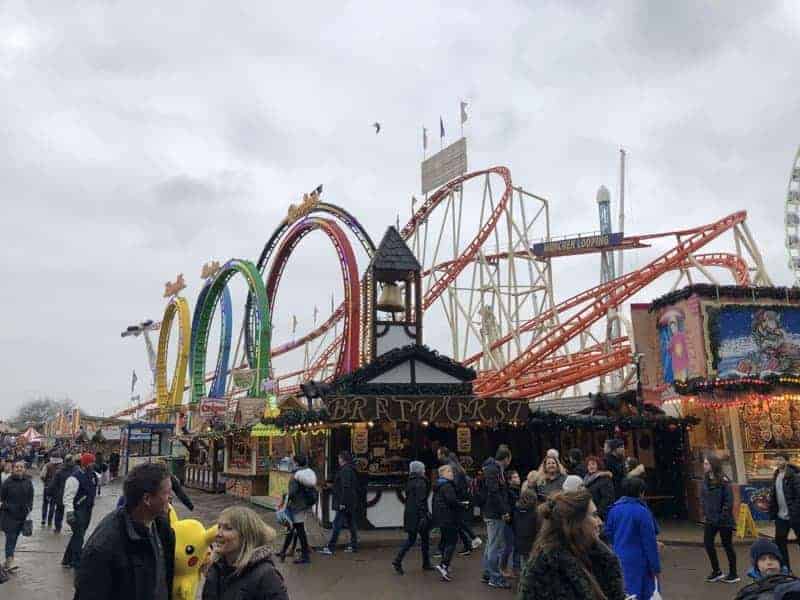 Known across Germany as the famous Olympia Looping, when in London it has a slight re-brand as Munich Looping and this beast of a Roller Coaster the biggest portable one in the World and usually takes centre stage  at the event.