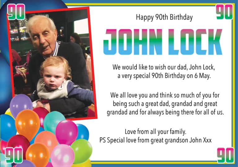 John Lock 90th birthday