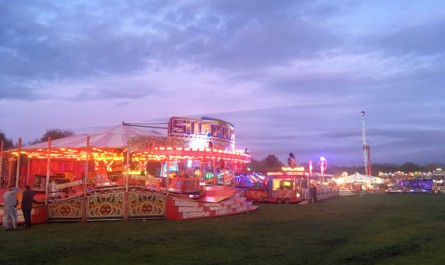 A view of the amusements just after opening at Heaton Park on Guy Fawkes Night in 2019. Little did the Showmen present realise at the time it would be the last bonfire fair there for the foreseeable future.