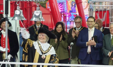 The bell rings out as Nottingham Goose Fair is officially opened! Photo. David Wragg