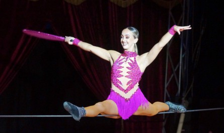 Jodi Miller on tight wire at Jay Miller's Circus