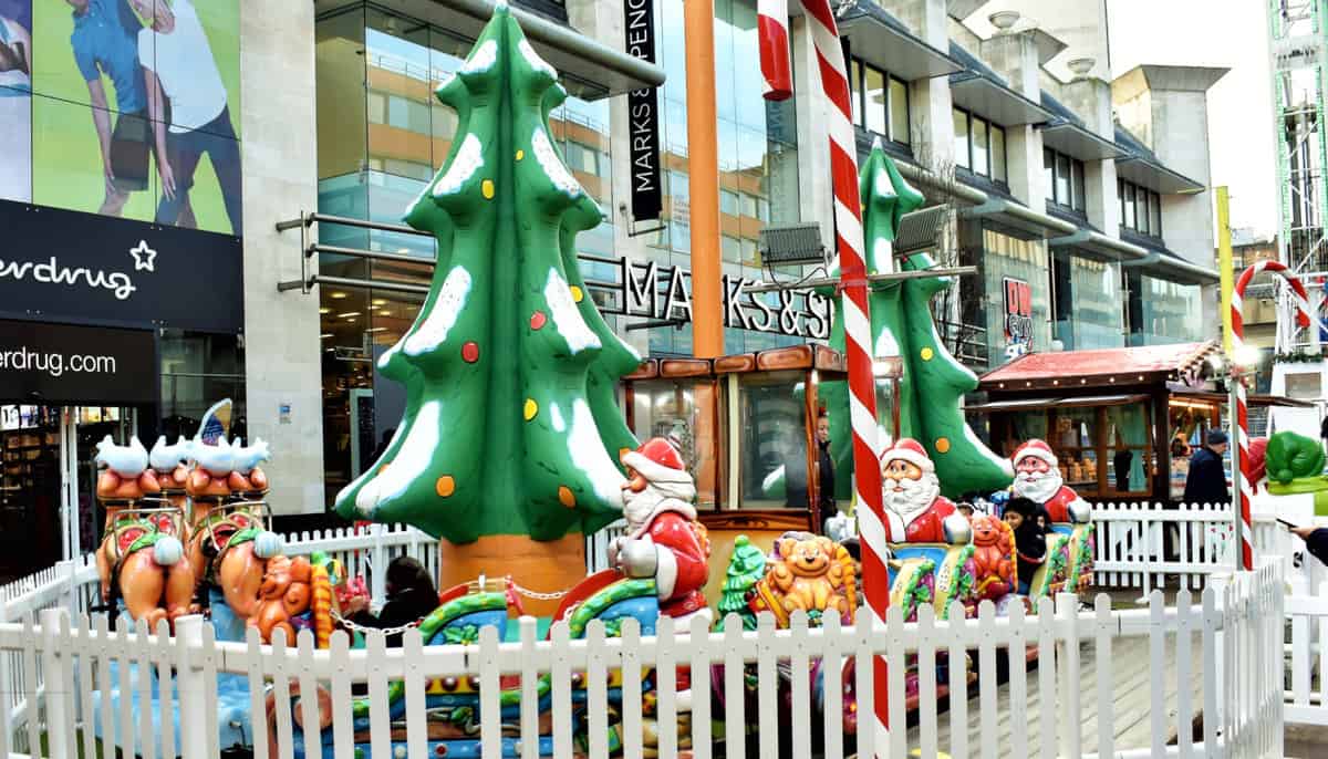 Santa’s Sleigh ride at Leicester City centre.