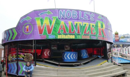Darren Noble's waltzer, also new to Escape to Fun Island.
