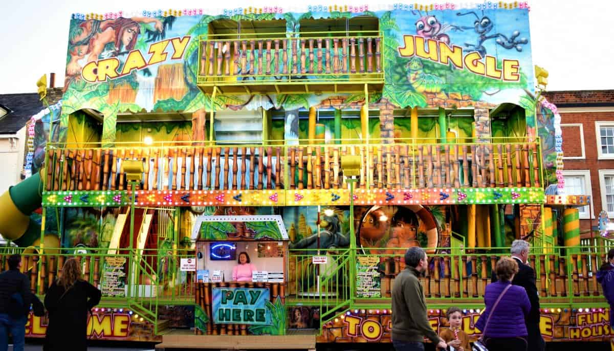 Spencer Smart’s Crazy Jungle Fun House at St Ives Michaelmas Fair.