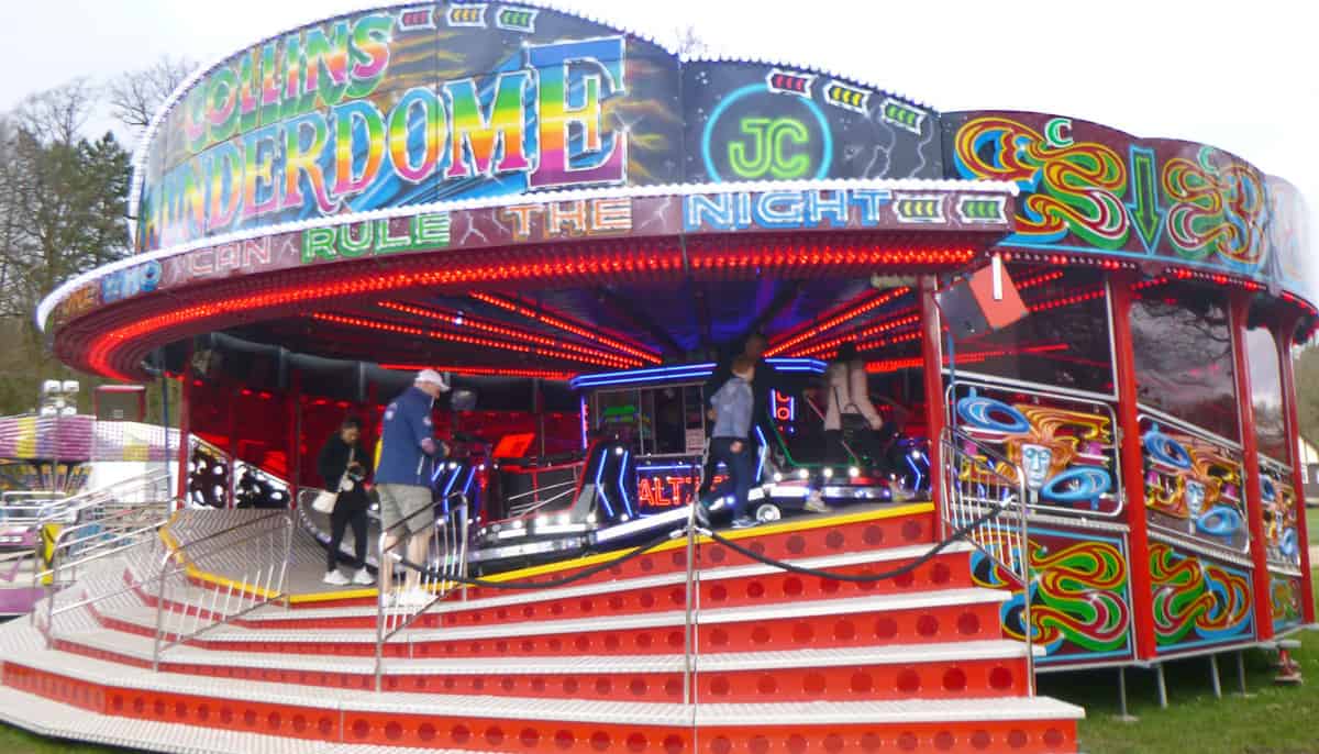 John Collins’ Thunderdome Waltzer, new to Blackburn Easter Fair this year, displaying some fine artwork.