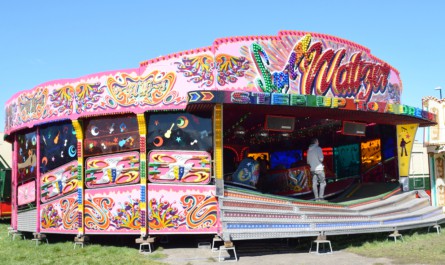 It may be approaching its half century, but Anthony Harris Jnr’s waltzer is still looking as good as new at Coventry Easter Fair