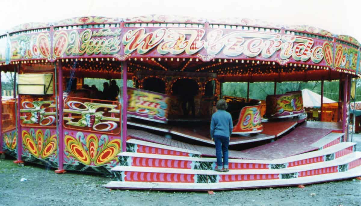 The Cogger family's Waltzer at Hampstead Heath in May 1981. Photo: Richard Furniss.