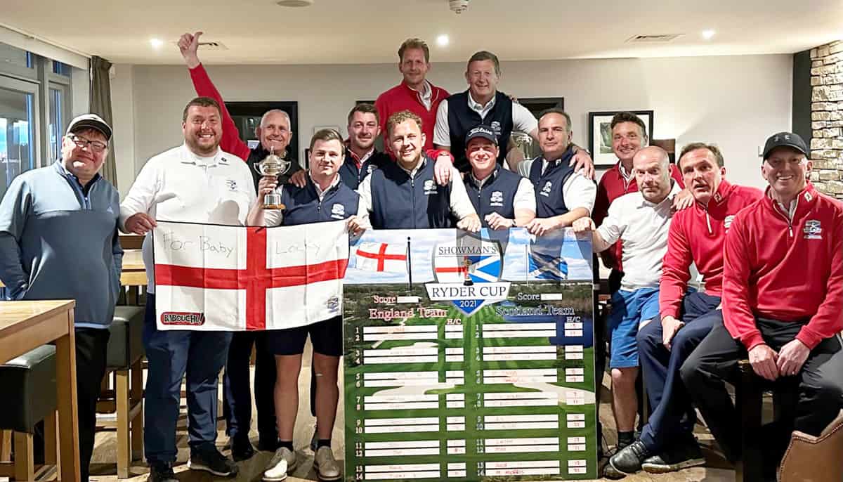 The England team, winners of the Showman’s 2023 Ryder Cup.