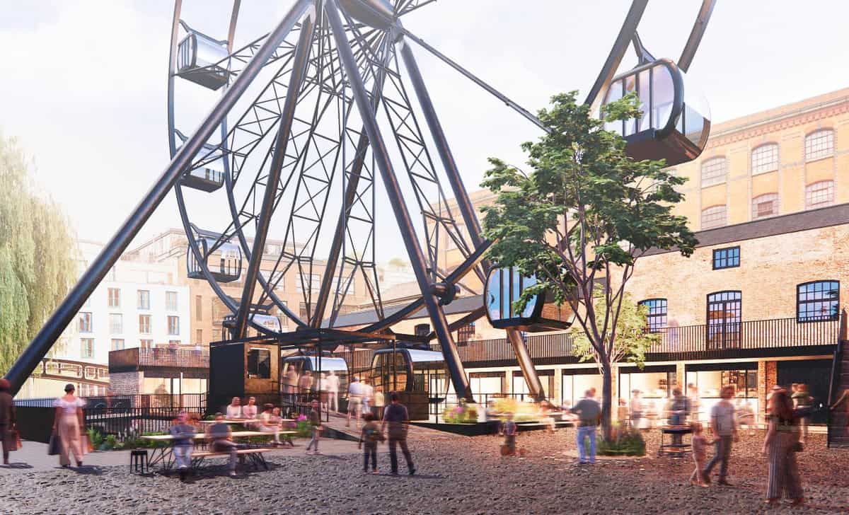 Digital image of the proposed Ferris wheel at Camden Market.