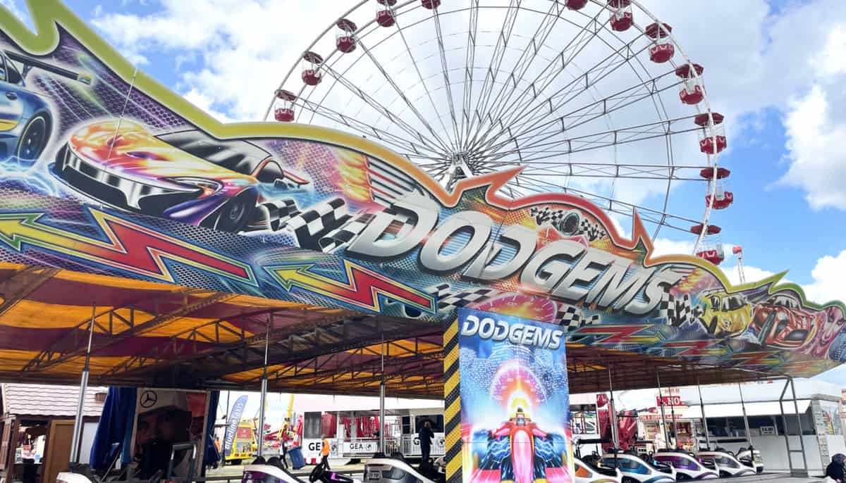 Hoppings organiser Ryan Crow’s father Alan’s dodgems were sporting a new flash this year on the Town Moor. Towering over the track was Global Events & Attractions’ giant wheel.