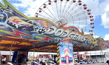 Hoppings organiser Ryan Crow’s father Alan’s dodgems were sporting a new flash this year on the Town Moor. Towering over the track was Global Events & Attractions’ giant wheel.