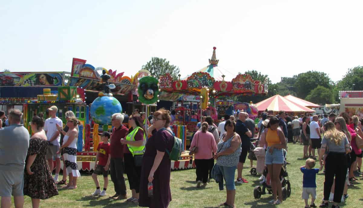 A busy Saturday afternoon at Rugeley Charter Fair.