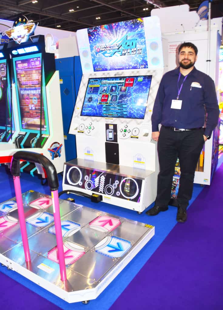 Konami’s Dance Dance Revolution A20 Plus, a new launch for Electrocoin at the show.
