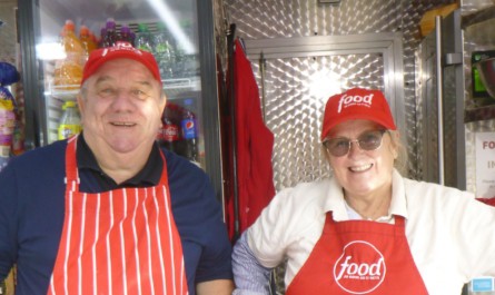 Nicholas and Phyllis Ann Hill getting ready for another busy day on their catering kiosk at Hindley Fun Fair.